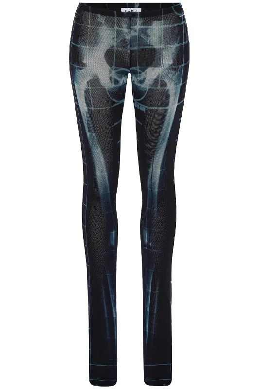 Jean Paul Gaultier Women's  Polyamide Pants With Skeleton Print