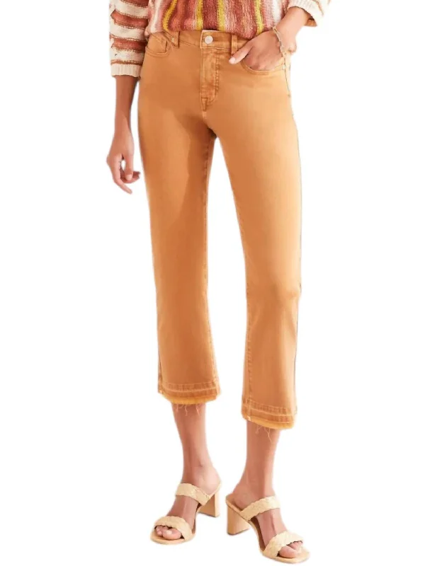 Sophia Curvy 25 Inch Flared Jeans In Orange