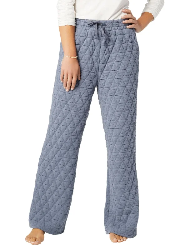 Cute Quilt Bottom Pant In Blue