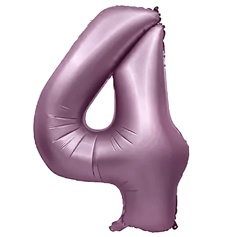 32 inch NUMBER 4 - METAL BALLOONS - PURPLE LILAC