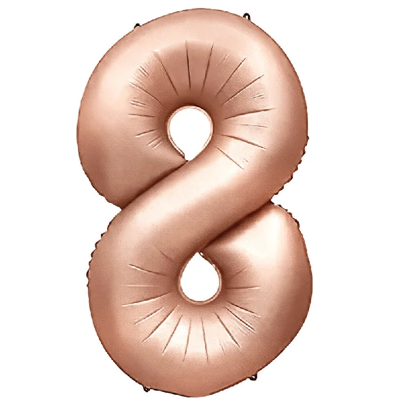 32 inch NUMBER 8 - METAL BALLOONS - ROSE GOLD