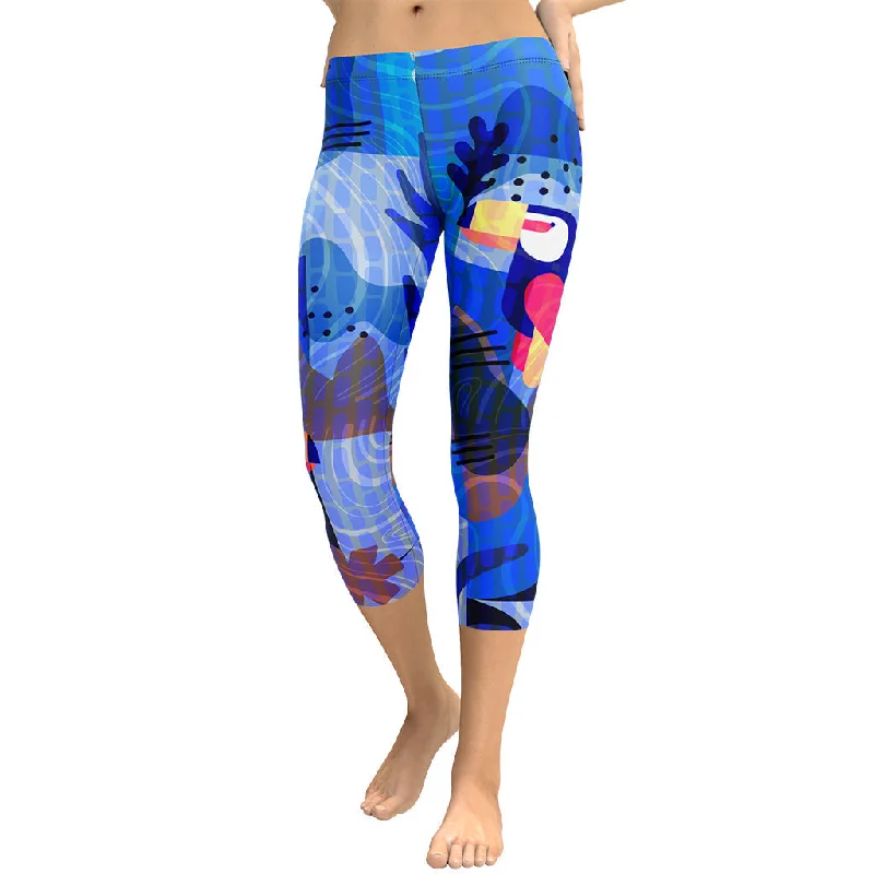 Blue Abstract Capris