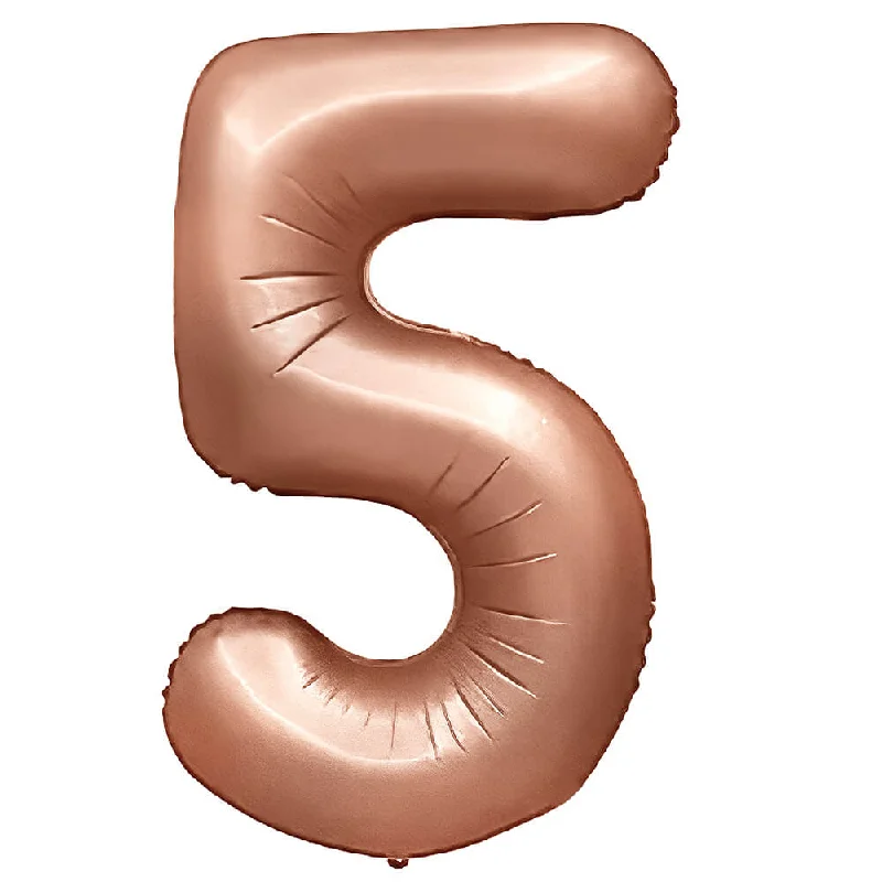 32 inch NUMBER 5 - METAL BALLOONS - ROSE GOLD