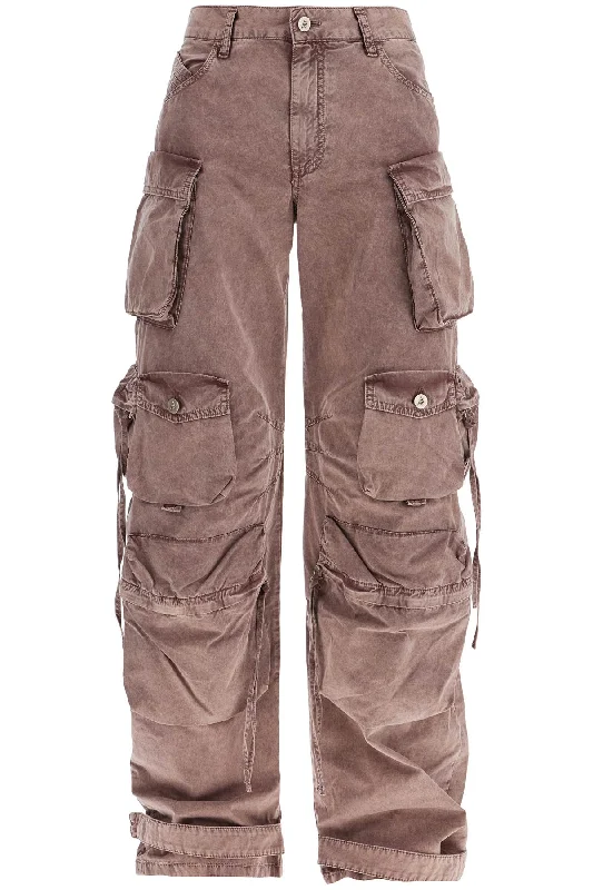 The Attico Women's High-Waisted Wide-Leg Cargo Pants Washed Mauve