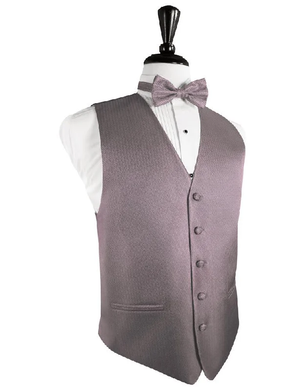 Frosty Pink Herringbone Tuxedo Vest