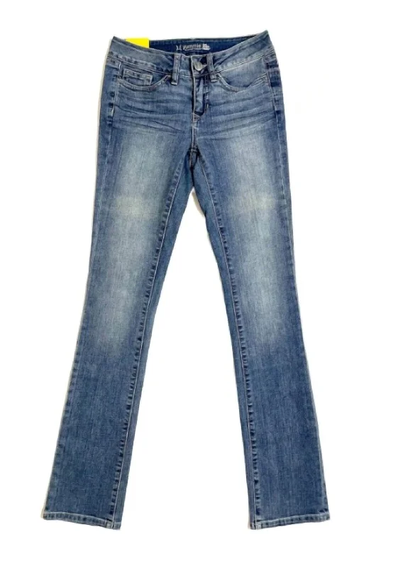 Women's Mid Rise Straight Leg Vintage Skinny Jeans In Blue