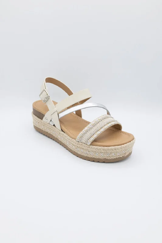 Soda Aaron Flatform Sandals for Women in Off White | AARON-S OFF WHITE