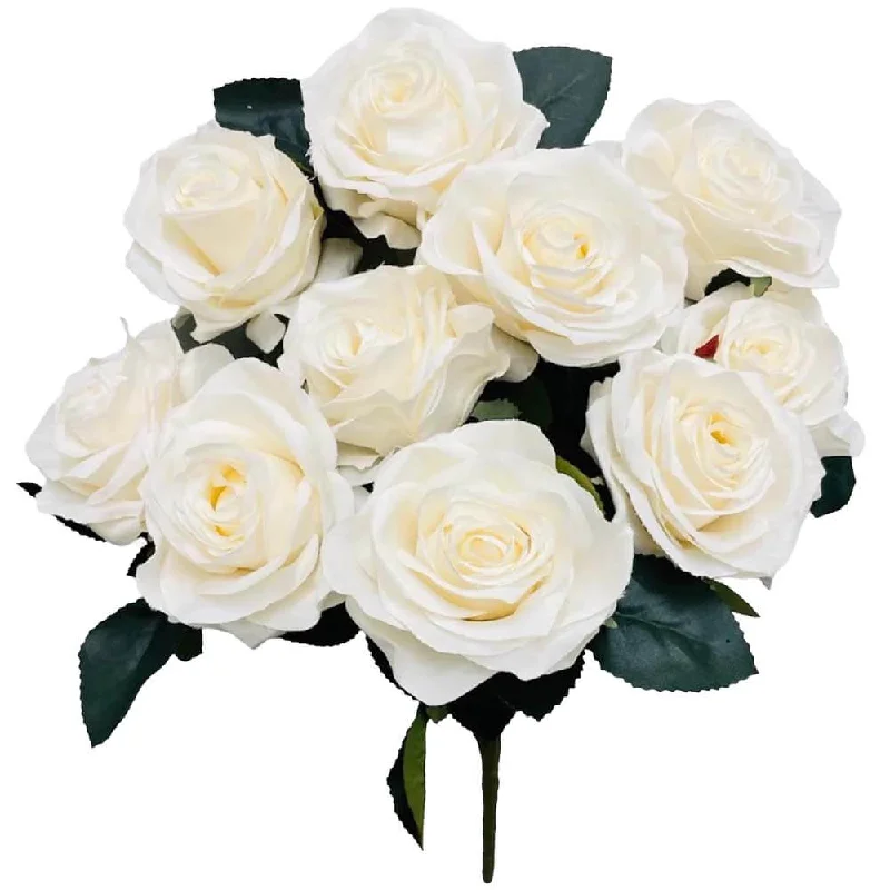 18 inch OPEN ROSE BUSH - WHITE