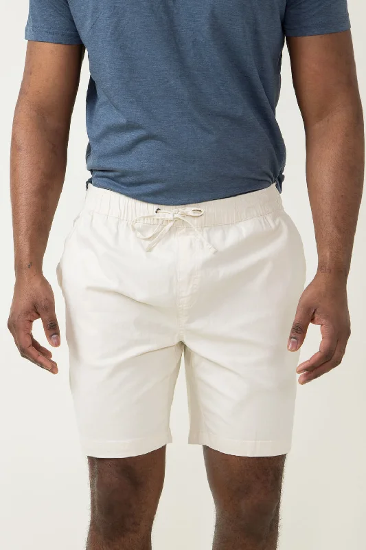 Stretch Pull On Shorts for Men in Off White | MR-S22-01-ECRU