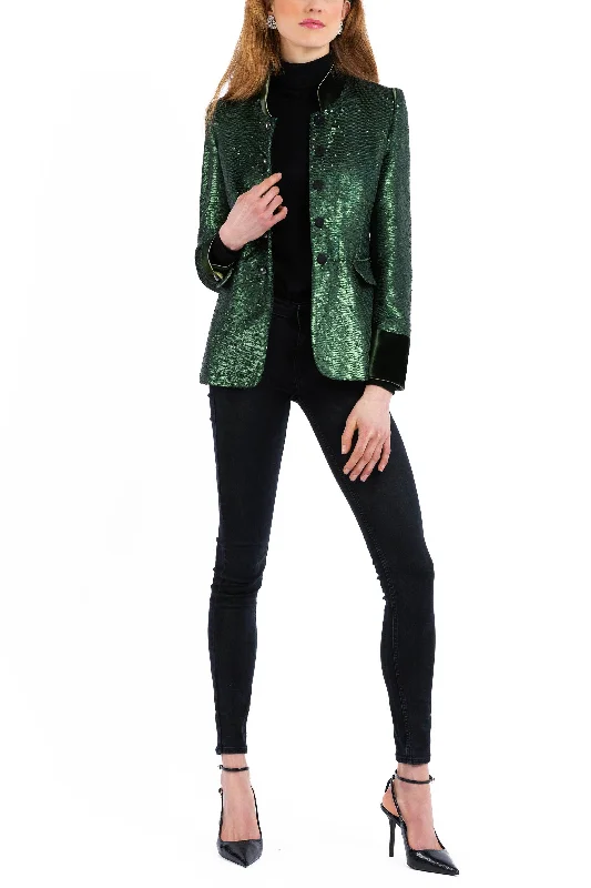 Jacket from matted green sequins