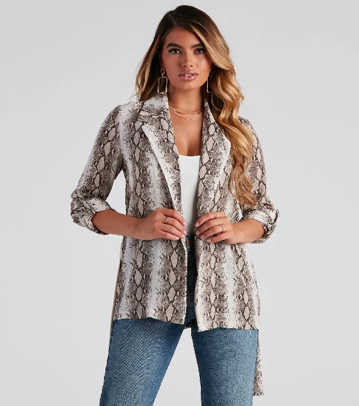 Such A Mood Snake Print Blazer